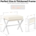 thumbnail image 3 of Foldable Foot Stool Ottoman, Modern Foot Rest with Bamboo X Legs & Thick Foam Cushion, Folding Foot Stools Small Padded for Bedroom Living Room, Makeup Vanity Stool Chair, 3 of 17