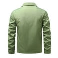 thumbnail image 4 of HOOMEUMY Men's Casual Jackets Stylish Comfy Soft Full Zip Windbreakers Lapel Collar Fall Coat with Pocket (Green,S）, 4 of 8