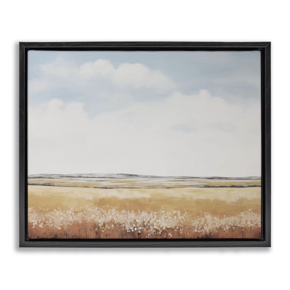 Stupell Industries Contemporary Abstract Countryside View Black Floating Frame Canvas Art, 21 x 17, by Lettered and Lined