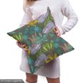 thumbnail image 5 of Ambesonne Funny Sloth Fabric by the Yard Upholstery, Jungle Plants Leaves, 2 Yards, Grey and Multicolor, 5 of 5