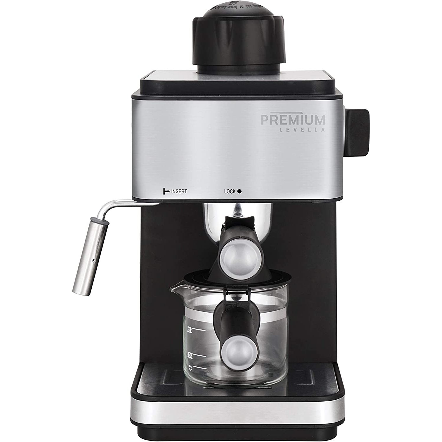 UlaREYoy Levella 4 Cup Espresso Cappuccino And Latte Maker Black