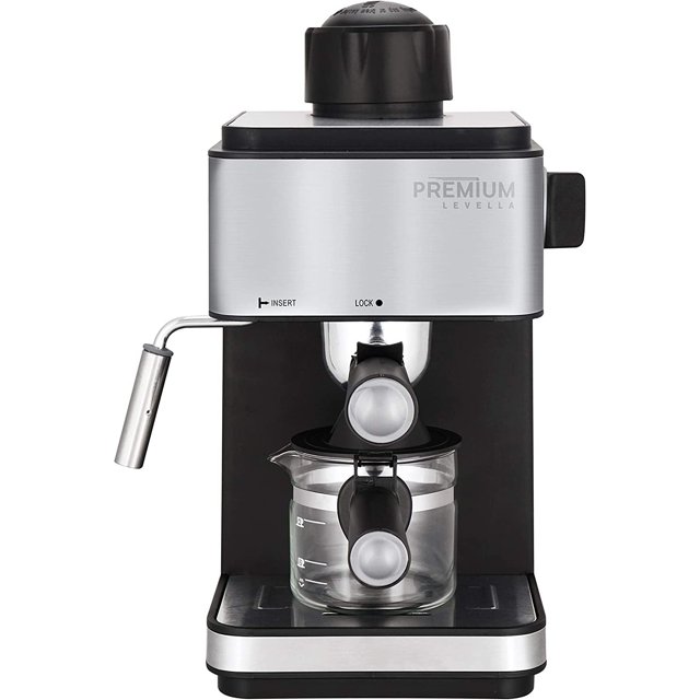 UlaREYoy Levella 4Cup Espresso, Cappuccino And Latte Maker Black