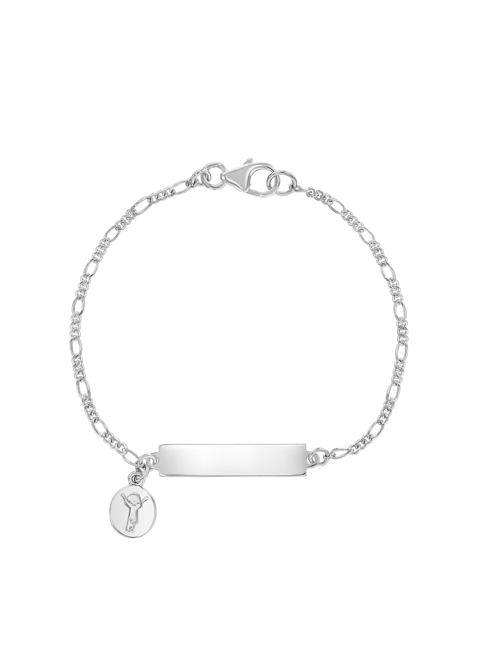 925 Sterling Silver Solid Engraved Baby Curb ID Bracelet 5.5" Christening Gift 