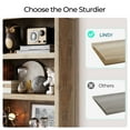 thumbnail image 6 of Linsy Tall Scratch-Resistant Shelf Storage Organizer Bookcase, 4016" x 14.96" x 10.43", Light Brown, 6 of 7