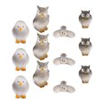 thumbnail image 3 of 12Pcs Desktop Resin Owl Sculpture Micro Landscape Decoration Compact Style for Office Decor, 3 of 7