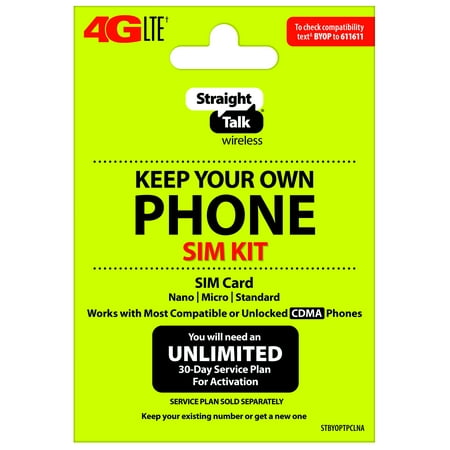 Straight Talk Keep Your Own Phone Activation Kit (4G LTE) - Verizon (Best 4g Sim Only)