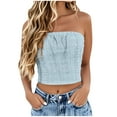 thumbnail image 1 of Tube Top for Women, Sleeveless Strapless Solid Color Summer Top, Polyester Casual Fit, Regular Length, Hand Wash Cold, 1 of 5
