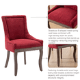 thumbnail image 6 of 4-Piece Modern Dining Side Chairs, High-Back Upholstered Fabric Design with Sturdy Solid Wood Legs for Dining Room and Kitchen Use, Burgundy, 6 of 11