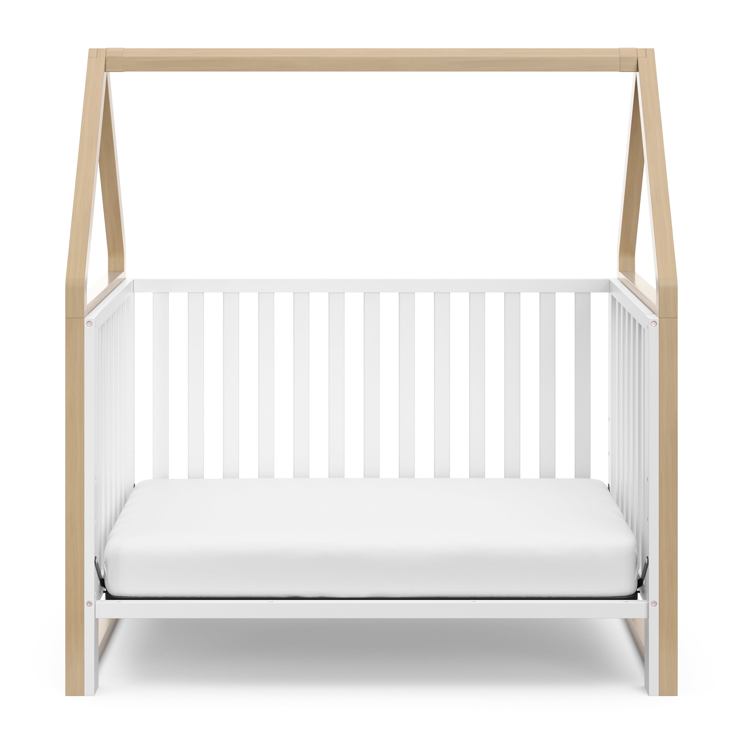 Storkcraft Orchard 5-in-1 Convertible Baby Crib, White with Driftwood