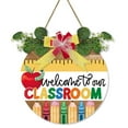 thumbnail image 2 of XYAIYT Welcome School Season Door Hanging Round Classroom Wreath Wooden Decoration Fall Holiday Decorations Classroom Wall Display Spark Creative Ambiance, 2 of 5