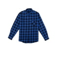thumbnail image 5 of Men's Long Sleeve Plaid Shirts Casual Flannel Shirt Button Down Slim Fit Shirts For Men Outfit Workshirt Black/Red/Blue L-4XL, 5 of 7