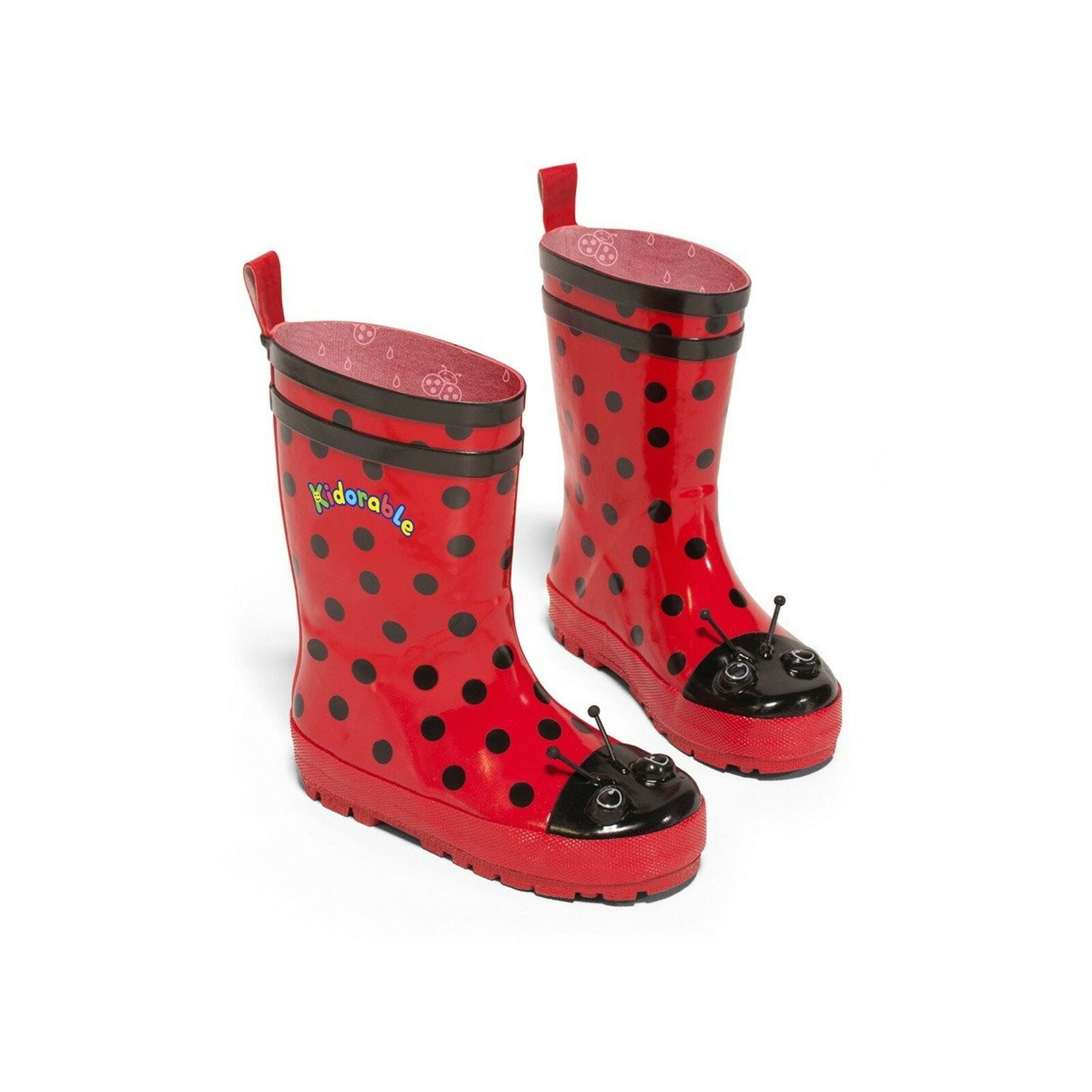 Kidorable Girls Ladybug Rain Boots, Red 