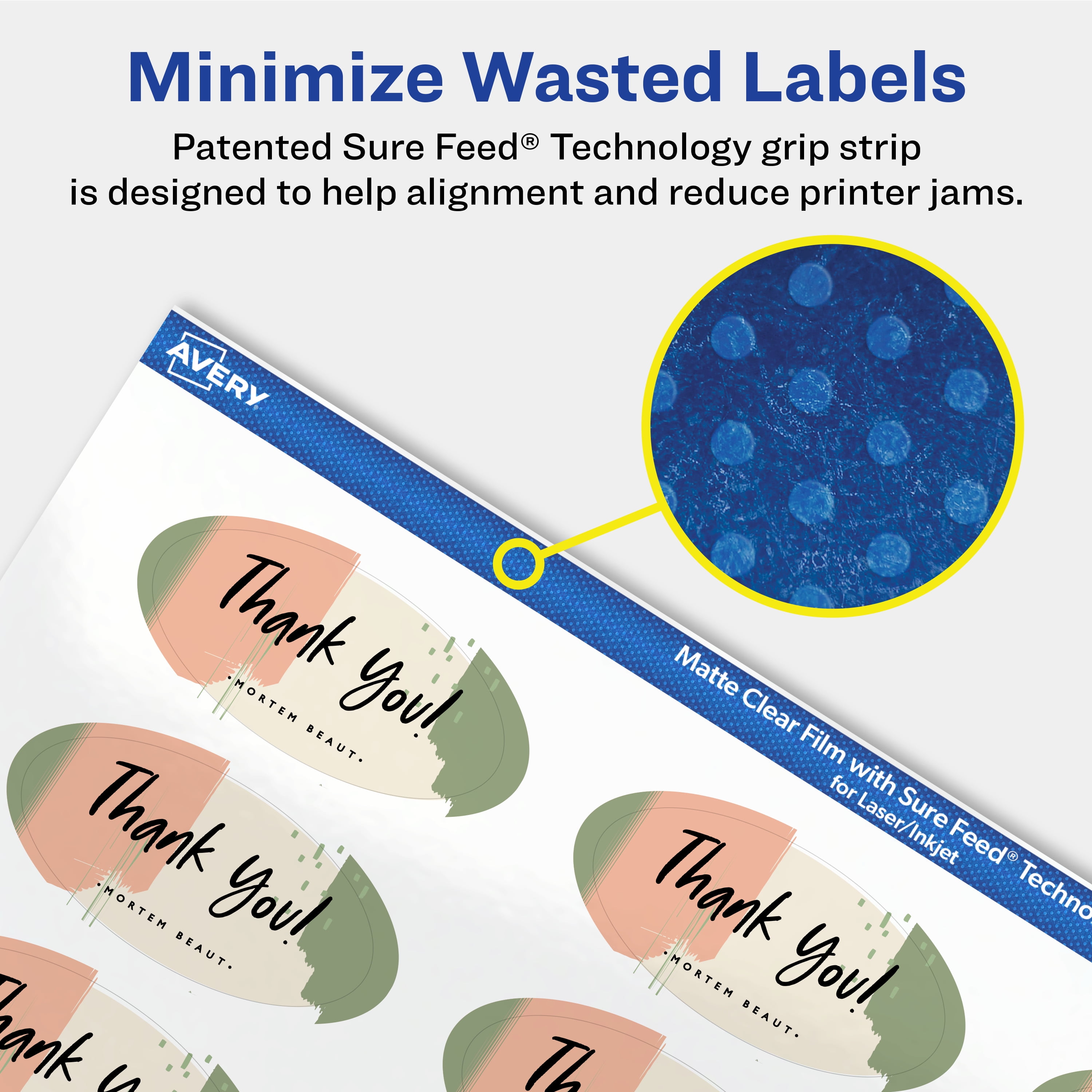 Avery Matte Clear Oval Labels, 1" x 2", 600 Labels Total