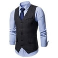 thumbnail image 6 of Yaoyar Men's Suit Vest Business Winter Formal Dress Waistcoat Solid Color Vest for Suit Tuxedo Suit Waistcoat Vest Jacket Coat Black XL, 6 of 7