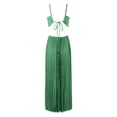 thumbnail image 4 of XIAOCHA Halter Cutout Maxi Dress for Women Pleated Summer Party Floor-Length Gown, 4 of 6