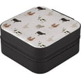 thumbnail image 3 of Coolnut Farm Animals Jewelry Box Portable PU Leather Jewelry Mini Case with Removable Tray Display Earrings Bracelets Rings Necklaces for Women Women Gifts, 3 of 7
