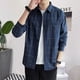 thumbnail image 3 of Camisa y blusa para hombre, manga larga, para hombre, con bolsillo, a cuadros, marca barata, botones, ropa de lujo original, estética social, cuello, 3 of 5