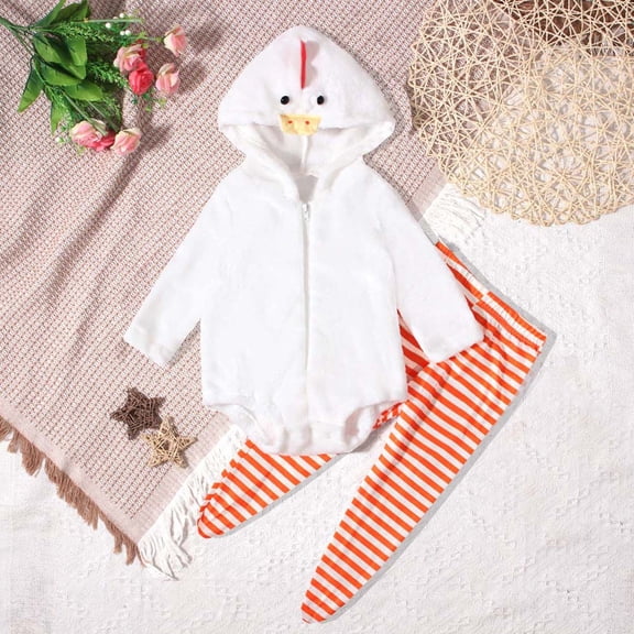 Amidoa Girls 2 Piece Outfits Fall Winter Clothes Long Sleeve Hooded Sweatshirt and Casual Pants Kids Clothing Sets Size White 18 Months