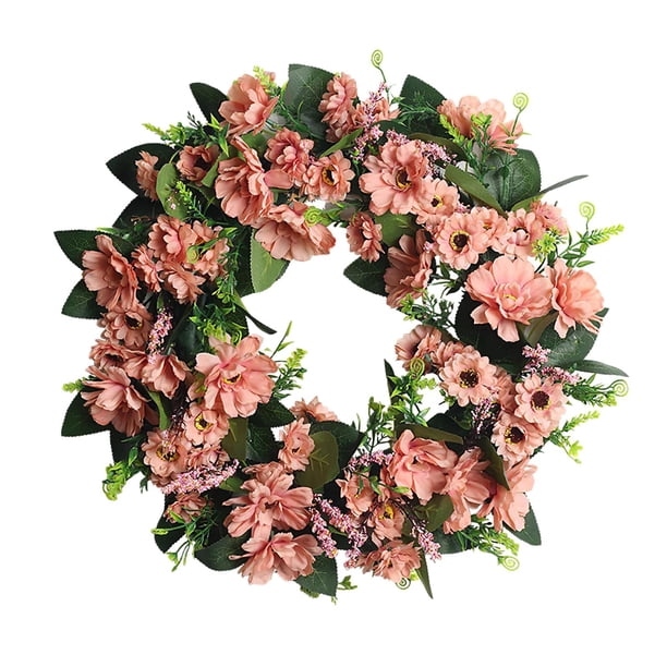 Guirnalda de flores artificiales decorativa para puerta de entrada, decoración de fiesta en el hogar Margarita de otoño