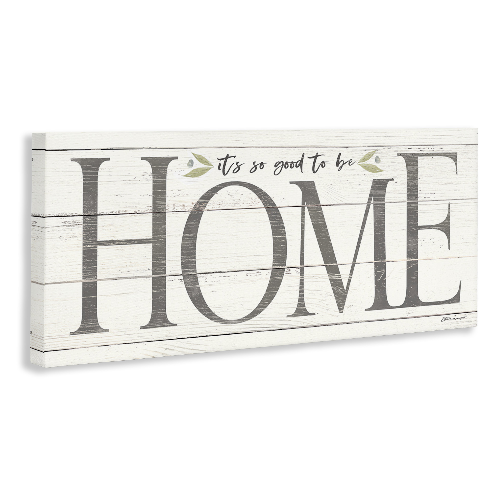Stupell Industries Good To Be Home Family Inspirational Typography Painting Gallery Wrapped Canvas Art Print Wall Art, 40 x 17