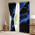 thumbnail image 3 of Manfei Black Gold Blue Curtains for Living Room, Watercolor Marble Blackout Curtains Set of 2 (42x63), Abstract Stone Pattern Window Treatments, Luxurious Bedroom Decoration, 3 of 6