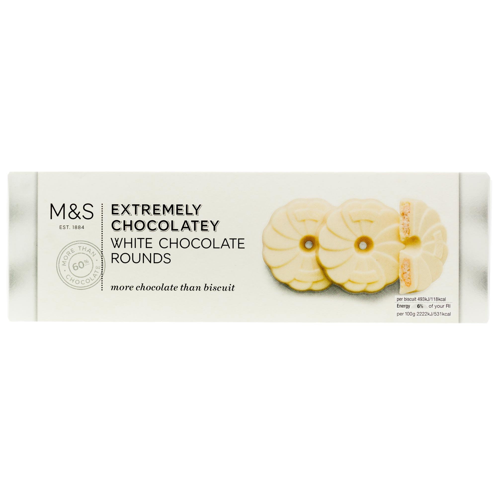 Marks & Spencer Extremely Chocolatey White Chocolate Rounds 200g Made