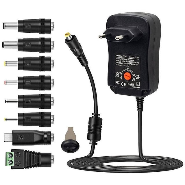Adaptador de corriente universal de CA a CC de 30 W con Puerto USB de 5 V 2,1 A BRILLAR