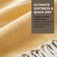 thumbnail image 3 of REGALWOVEN 1 Pack Stripe Turkish Beach Towel with Tassel, Quick Dry, Sand Free, Functional As Beach Towel, Bath Towel, Yoga Mat Yellow 71" x 35", 3 of 7