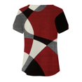 thumbnail image 4 of Gibobby Playera de Manga Corta con Cuello Redondo Tops verano para mujer, camiseta informal con cuello cuadrado y manga corta con botones y abertura, camiseta, Tops,(Rojo,CH), 4 of 5