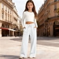 thumbnail image 2 of XINXIAOO Kids Sweatpants Active Fit Elastic Waist Jogger Sweatpants with Pockets Boys Athletic Pants White Pants for Toddler Boy Uniform Pants 7-8 Years, 2 of 4