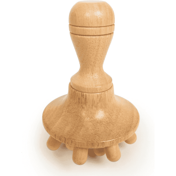 FORICOM Mushroom Shaped Wood Therapy Massage Tool Wooden Lymphatic Drainage Massager One Hand Shaping Tool Physical Therapy Tool Muscle Scraping Tool Wooden Scraping Massager