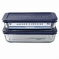 thumbnail image 2 of Glass Food Storage Containers Set W/ Lids Microwave Freezer Dishwasher Safe 2Pcs, 2 of 6
