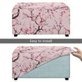 thumbnail image 5 of Xixirimido Cherry Blossom Floral Pattern Ottoman Slipcover Form-Fit Stretch Footstool Cover for Leather/Fabric Ottomans, Non-Slip Bottom & Living Room/Bedroom Use,Large, 5 of 7