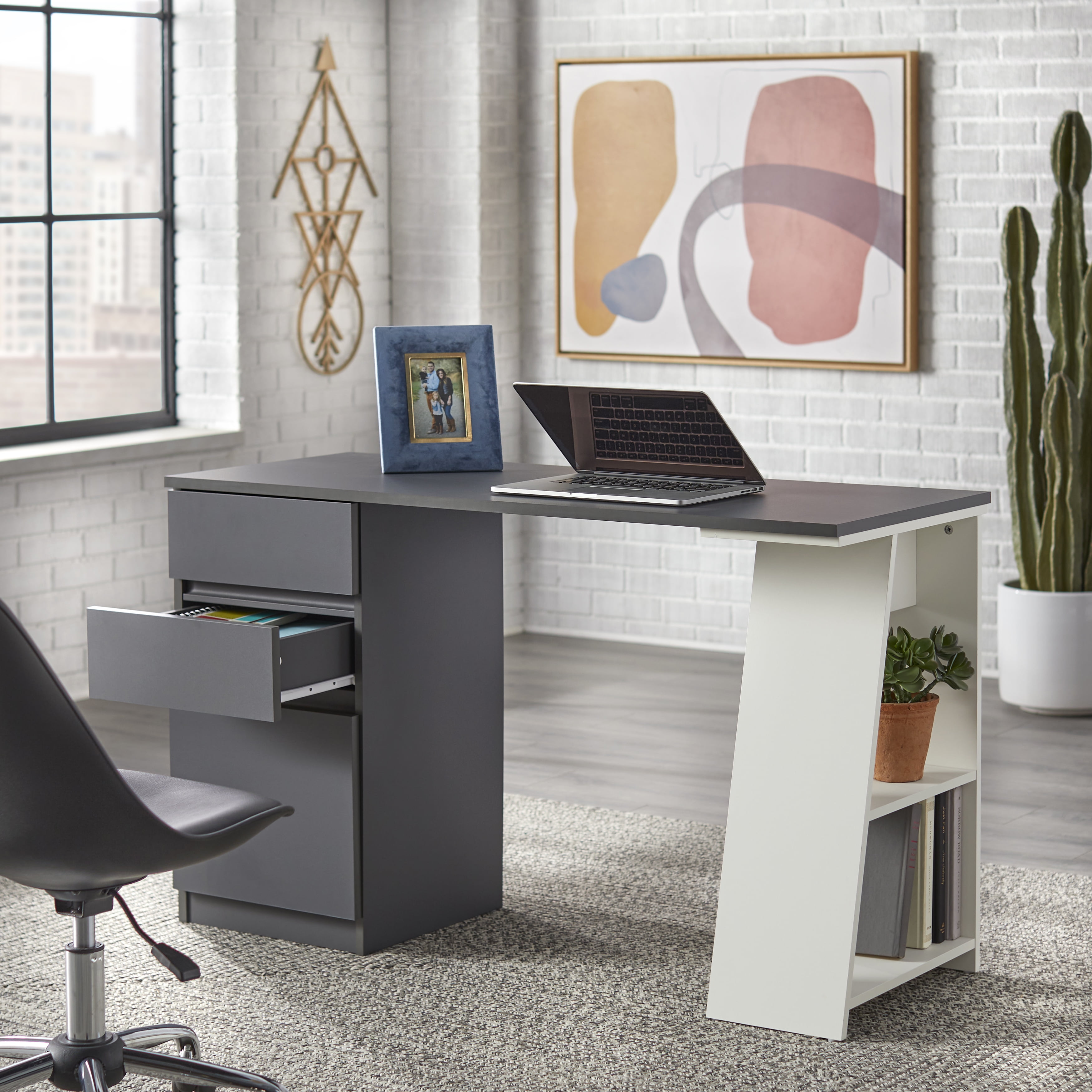 Como writing desk with 3 storage drawers deals