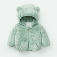 thumbnail image 2 of Odeerbi Toddler Winter Coat Kids Boys Girls Outerwear Jackets Baby Cute Ear Zipper Solid Long Sleeve Hooded 2025 Casual Outwear Warm Outwear Green, 2 of 4