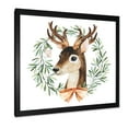 thumbnail image 2 of Designart 'Floral Wreath Isolated On White Over Deer' Farmhouse Framed Art Print, 2 of 4