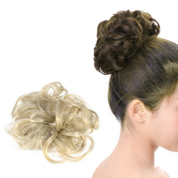 WHAMVOX Ladies Fashion Tail Hair Extension Bun Hairpieces Scrunchie Elastic Wave Curly Synthetic hairpieces (7018#)