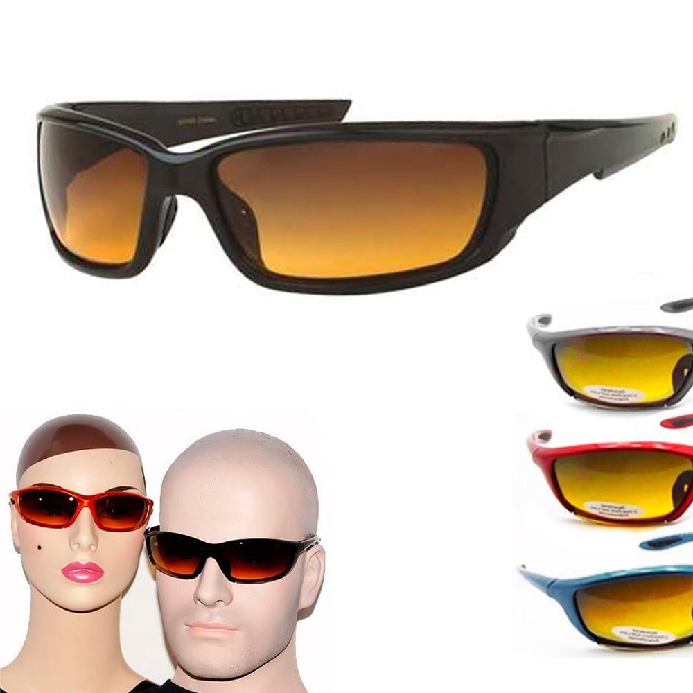 Cycling Wrap Around All Weather Sunglasses UV400 Polycarbonate & Cord 3 Colours 