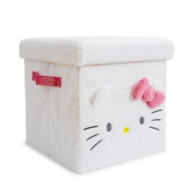 Cubo de almacenamiento de felpa Ukonic Sanrio Hello Kitty, 33 x 33 cm