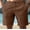 Coffee, variant on 1PCS Men's Linen Solid Color Summer Shorts, Fashion Outdoor Straight Leg Design, Breathable Lightweight Daily Casual Bottoms for All Occasions White XXXL(XXXL)