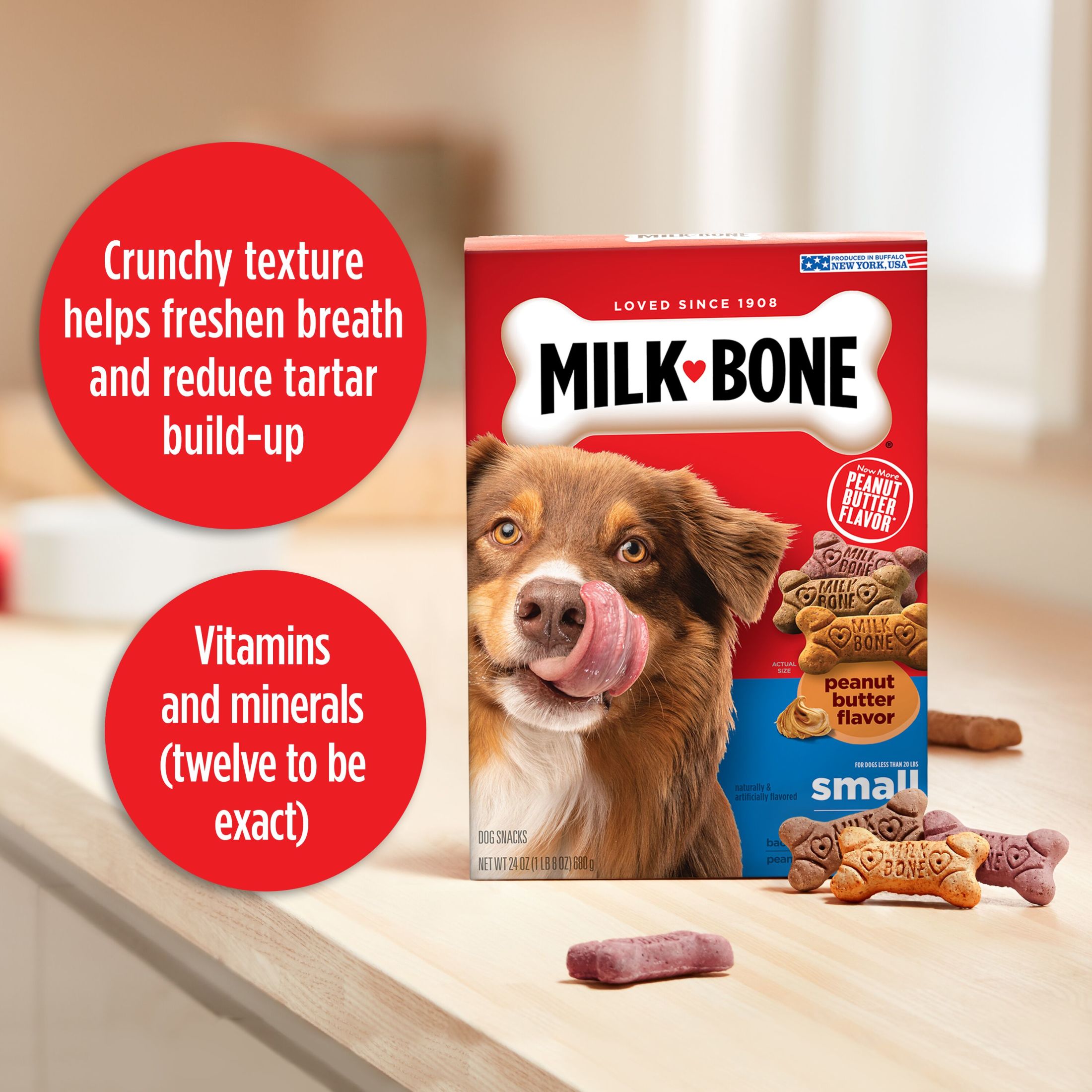 Milk-Bone Peanut Butter Flavor Naturally & Artificially Flavored Dog Biscuits, Crunchy Dog Treats, 7 Pounds - image 5 of 10