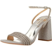 Badgley Mischka Womens Becca Heeled Sandal 8.5 Silver Textile