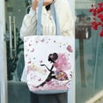 thumbnail image 4 of CNKOO Roomy Solid Shoulder Straps Shoulder Pouch Smooth Zipper Riding Bike Girl Print Tote Pouch for Work, 4 of 10