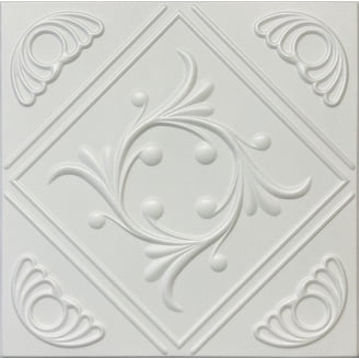 Lima Black Styrofoam Ceiling Tiles - Glue Up Decorative Tiles, 20 X 20 Inches
