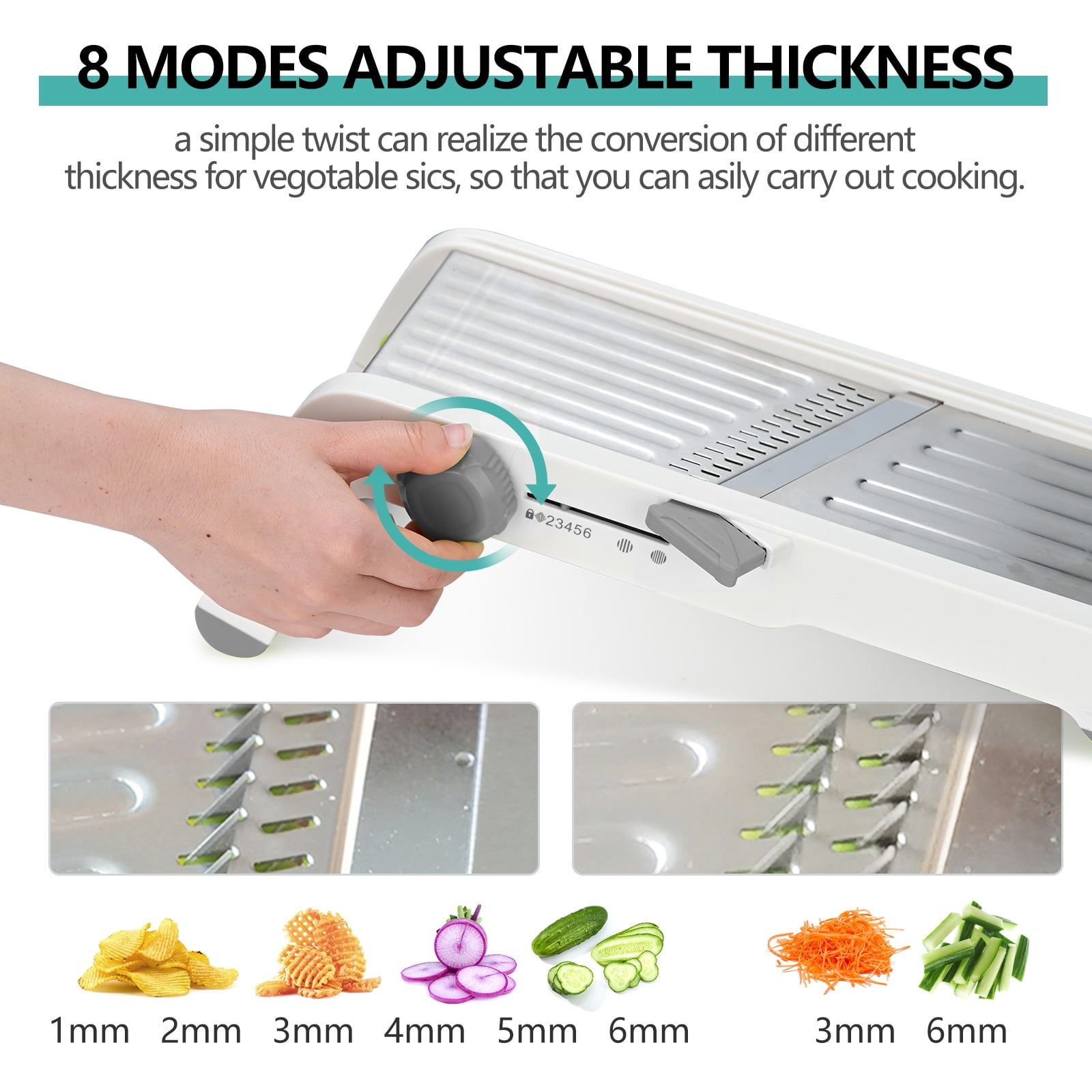 Masthome Mandoline Food Slicer Adjustable Thickness for Cheese Fruits  Vegetables Stainless Steel Food Cutter Slicer Dicer with Extra Brush and  Blade