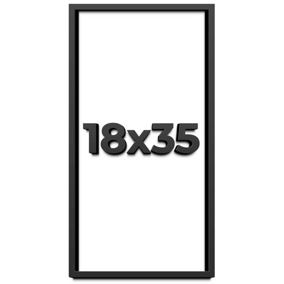 18x35 Shadow Box Frame Black | 1 inches Deep Real Wood Contemporary Shadowbox Display Frame | UV