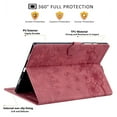 thumbnail image 4 of ELEHOLD for Samsung Galaxy Tab A9 Plus 11" (2023) Leather Case,Embossed Flower Pattern Folio Flip Case Card Slots Kickstand Magnetic Clasp Shockproof Protective Case for Samsung Tab A9+, Winered, 4 of 8