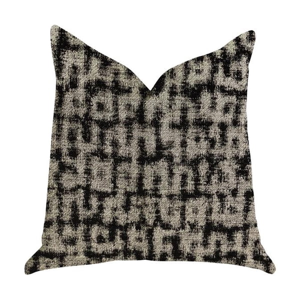 Modish Coussin Décoratif de Luxe Millie en Tons Noir et Beige, 20 x 30 Po Queen