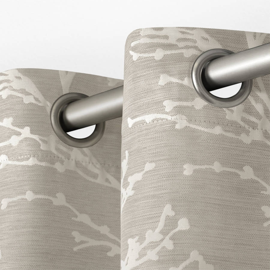 Exclusive Home Kilberry Woven Room Darkening Blackout Grommet Top Curtain Panel Pair, 52"x84", Dove Grey