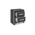 thumbnail image 2 of Signature Design by Ashley Ravalori Two Drawer Nightstand - Black Finish with Chrome Accents, USB-A & USB-C Charging Ports, 2 Storage Drawers, 2 of 9